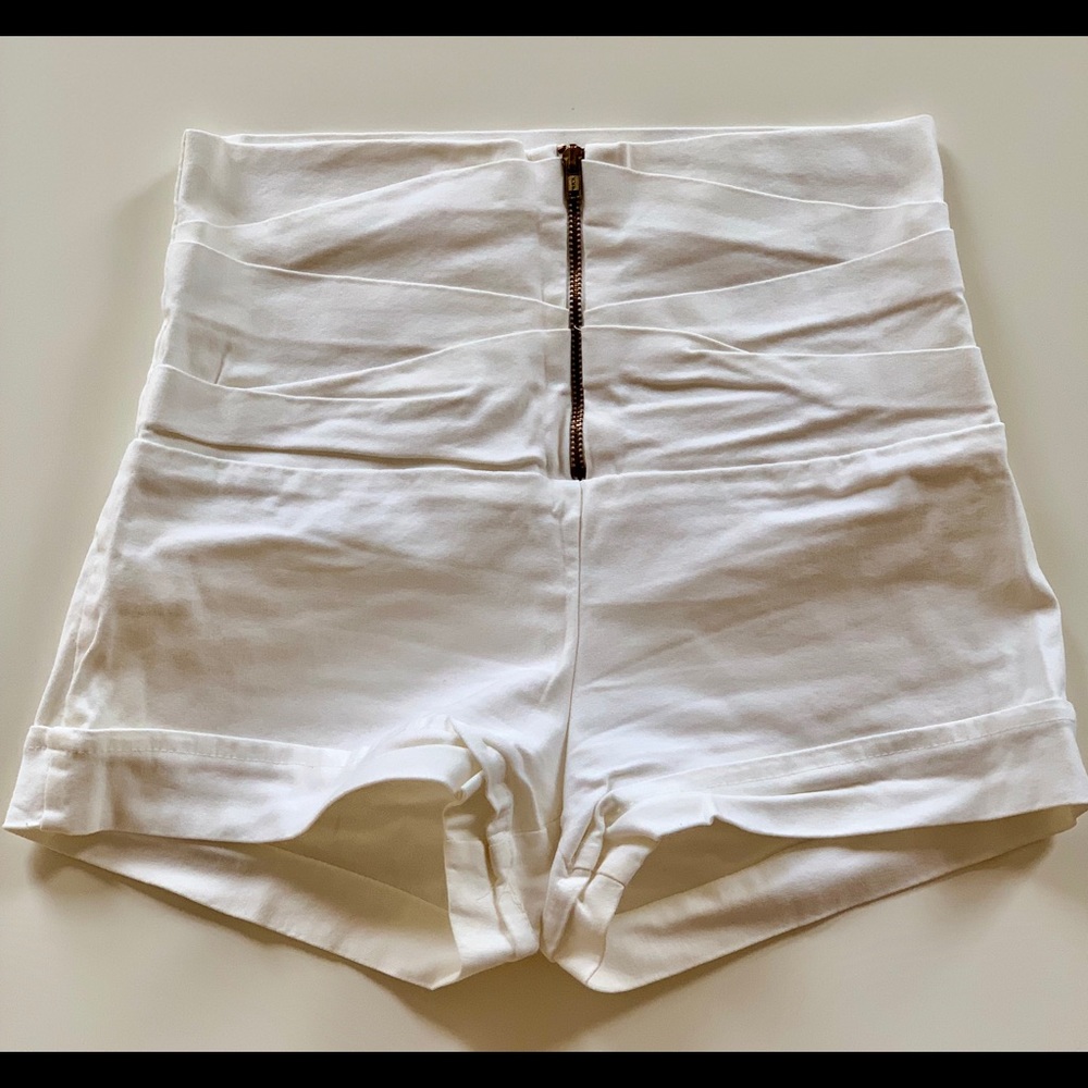 High Waisted White Shorts